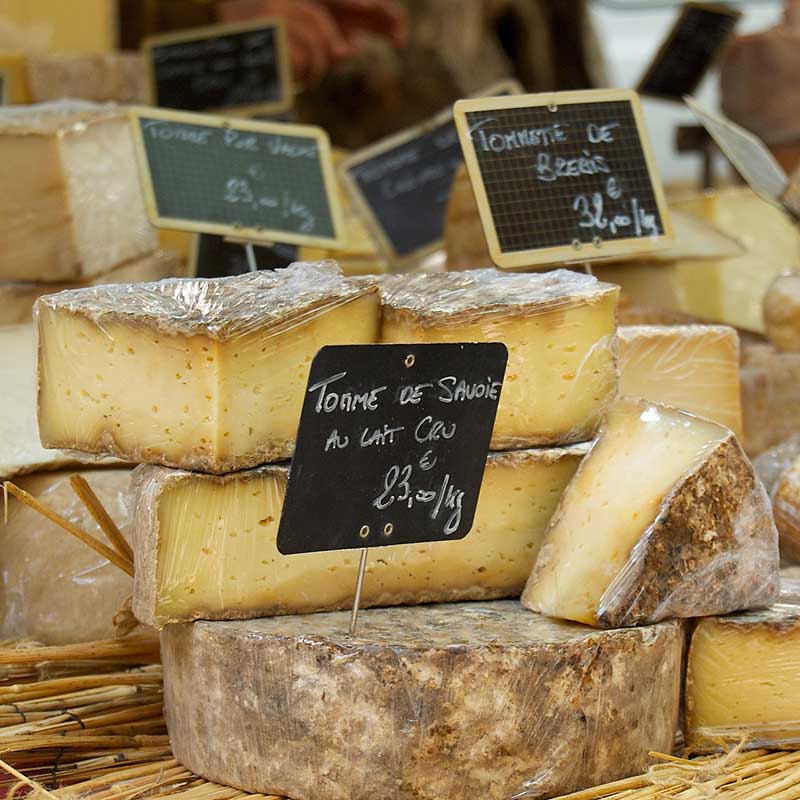 Lokale producten op een markt in de Dordogne